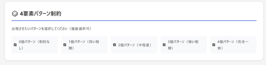 4要素パターン制約画面